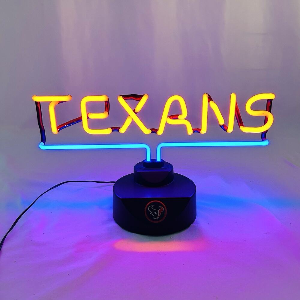 Houston Texans Neon Light Lamp Table Top Desk NFL Football Man Cave 15”